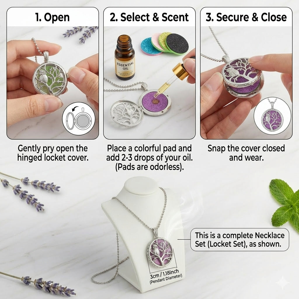 AromaTherapy Luxury Locket Necklace | Elegant Stress & Scent Solution