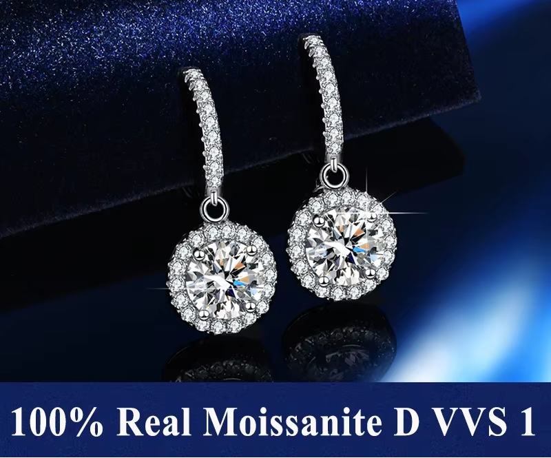 Moissanite Huggie Earrings