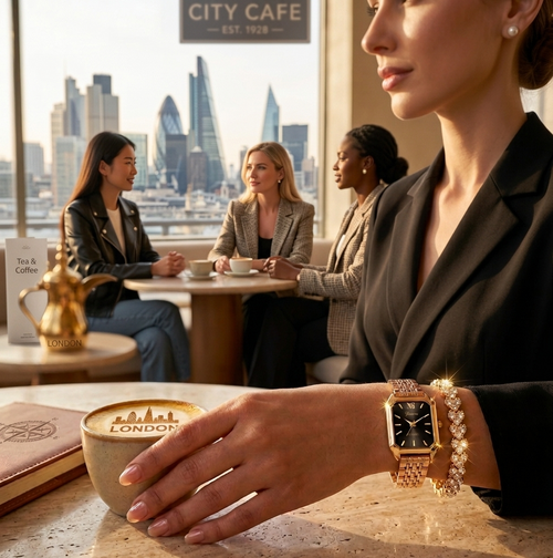 Velora Luxe Elegant Gold Watch Set with Bracelets