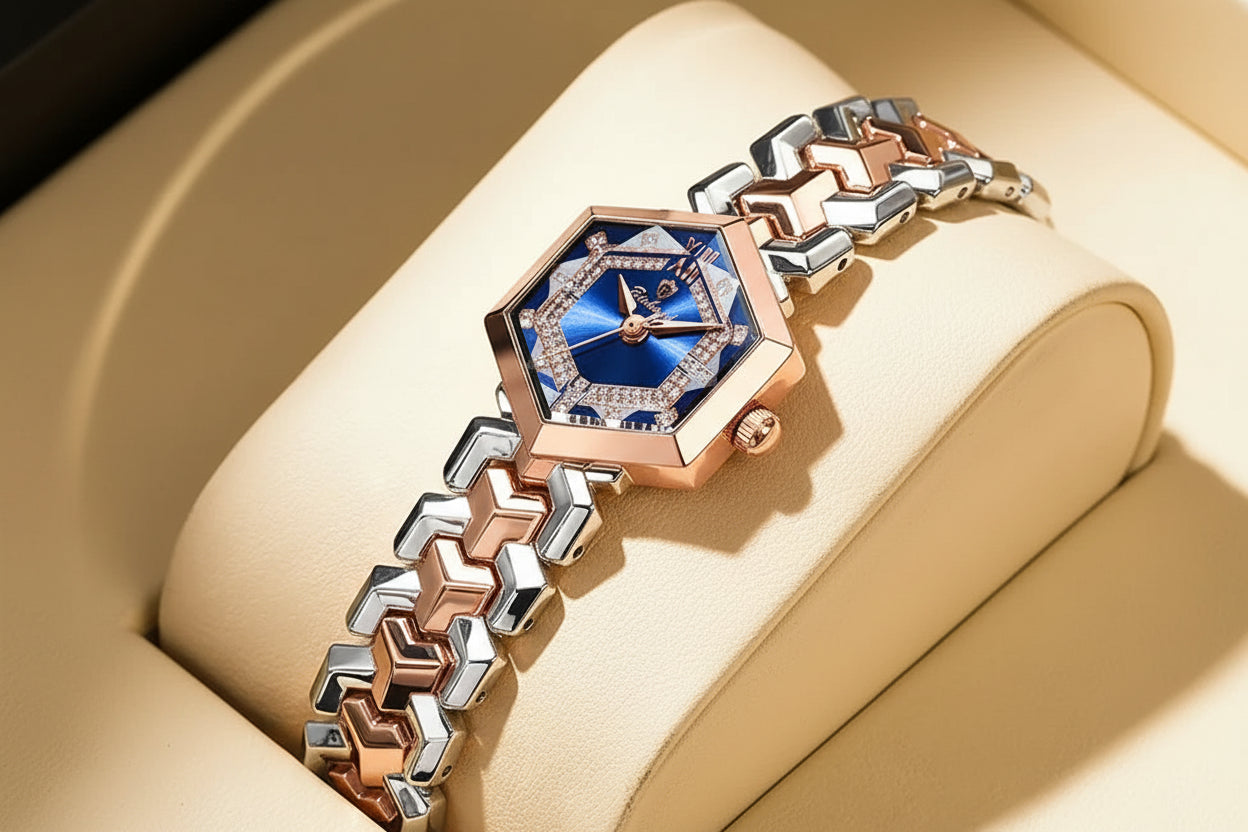 Velora Luxe Luxury Diamond Watch Crystal Gold