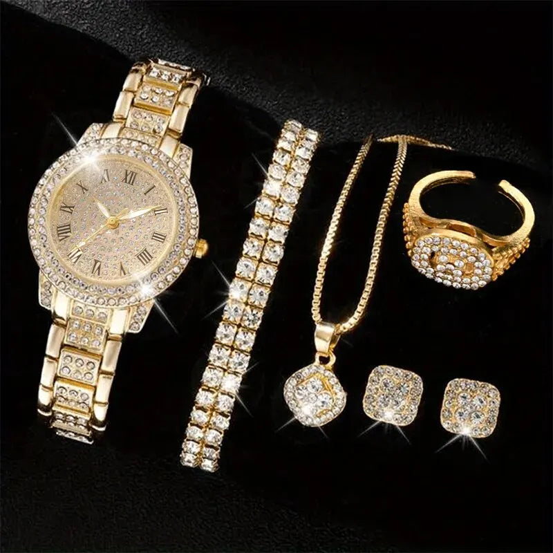 Velora Luxe Velora Crystal Watch Set Sparkling Luxury Jewelry Gift
