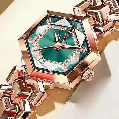Velora Luxe Luxury Diamond Watch Crystal Gold