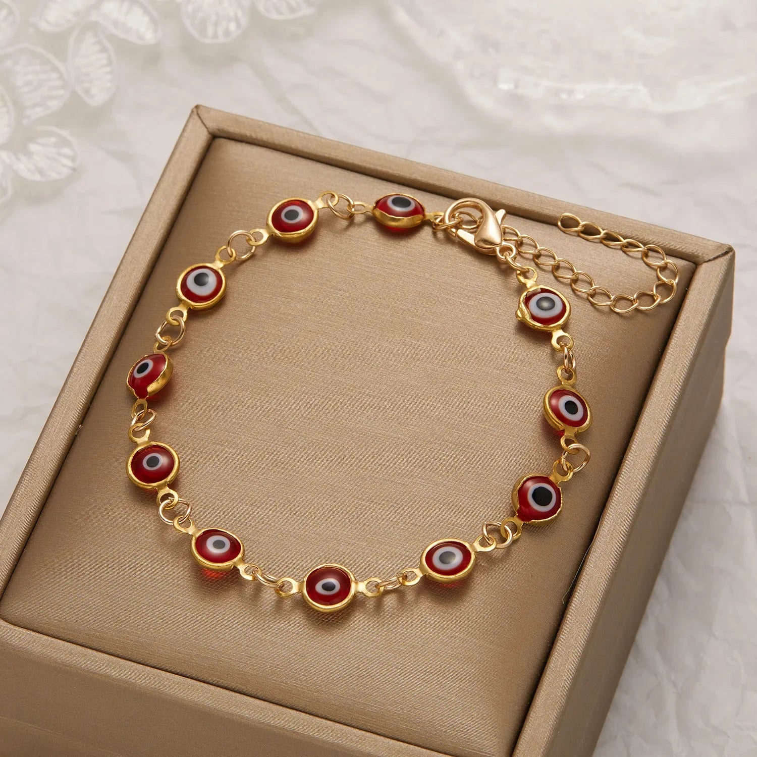 Velora Luxe Evil Eye Charm Bracelet Gold