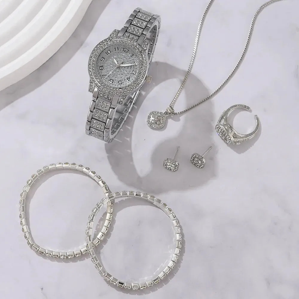 Velora Luxe Velora Crystal Watch Set Sparkling Luxury Jewelry Gift