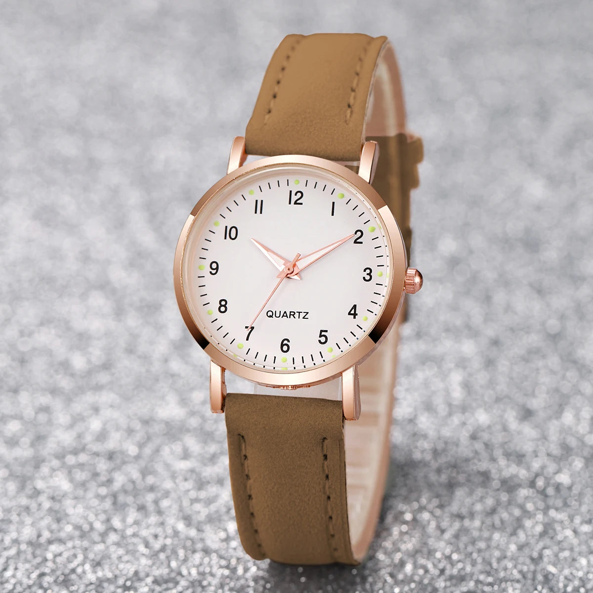 Velora Luxe Arabic Leather Luxury Watch Heritage Gold Silver