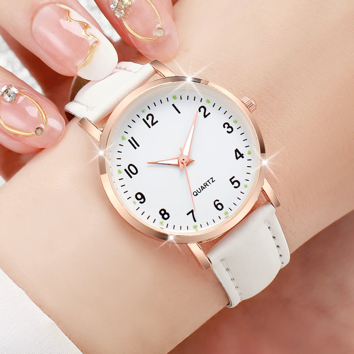 Velora Luxe Arabic Leather Luxury Watch Heritage Gold Silver