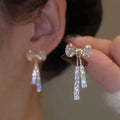 Velora Luxe Diamond Bow Earrings Sparkling Ribbon Zircon