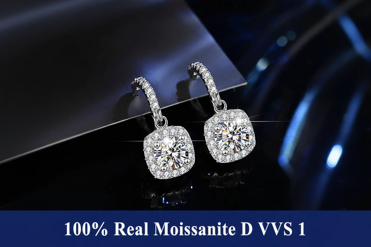 Moissanite Huggie Earrings