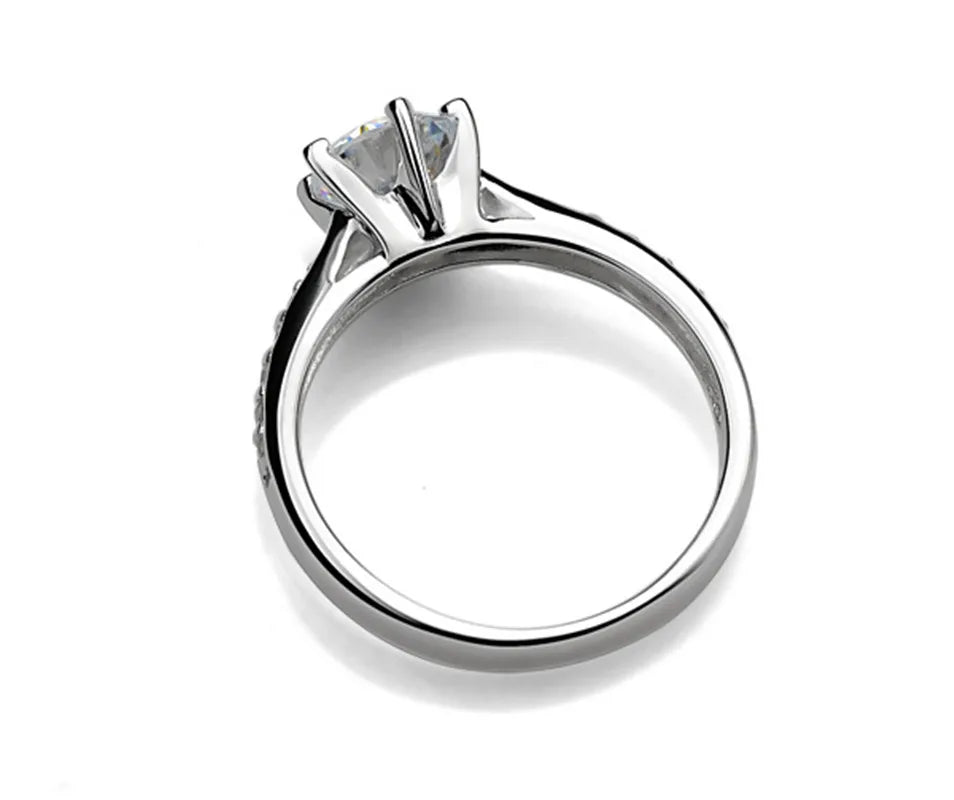 Velora Luxe Classic Solitaire Diamond Ring 925 Silver