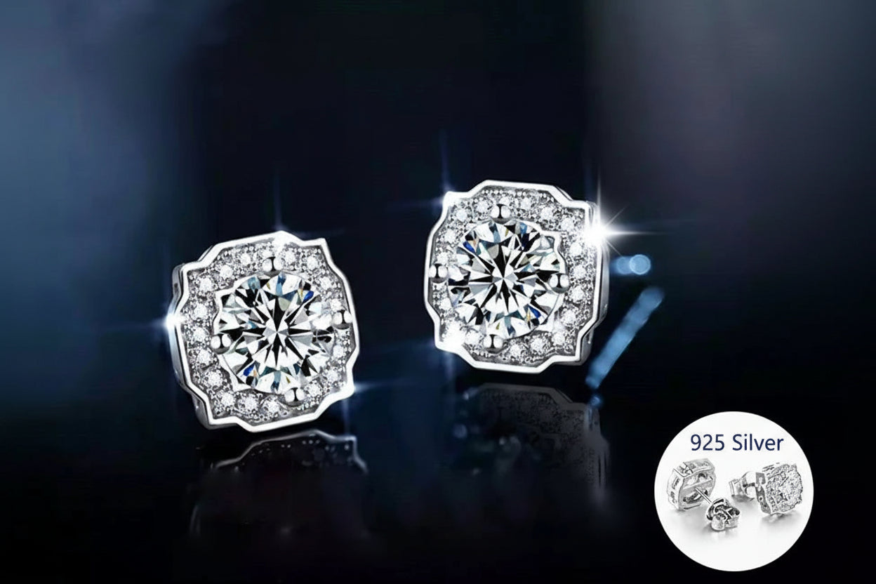 Moissanite Huggie Earrings
