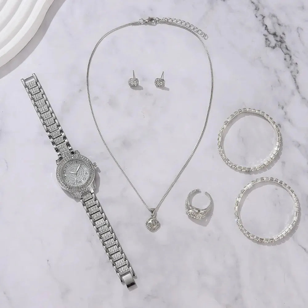 Velora Luxe Velora Crystal Watch Set Sparkling Luxury Jewelry Gift
