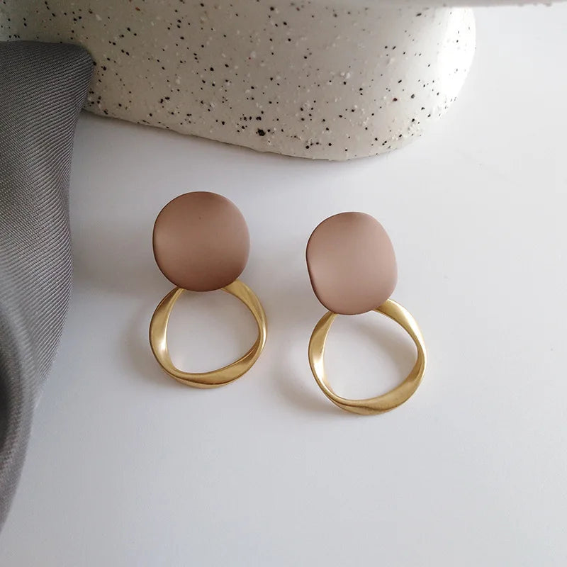 Velora Luxe Terra Geometric Earrings Modern Gold