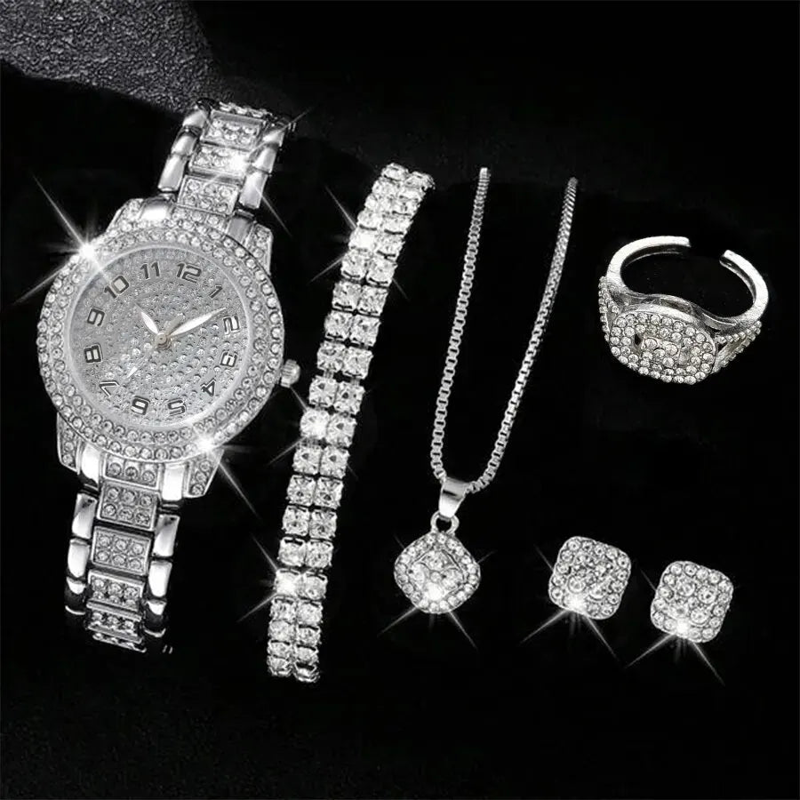 Velora Luxe Velora Crystal Watch Set Sparkling Luxury Jewelry Gift