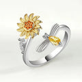 Velora Bloom Spin Ring - Adjustable Zircon Flower Ring