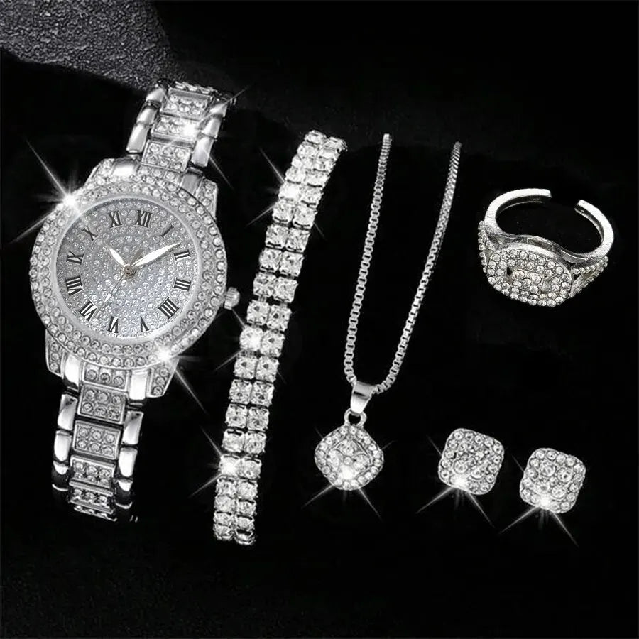 Velora Luxe Velora Crystal Watch Set Sparkling Luxury Jewelry Gift