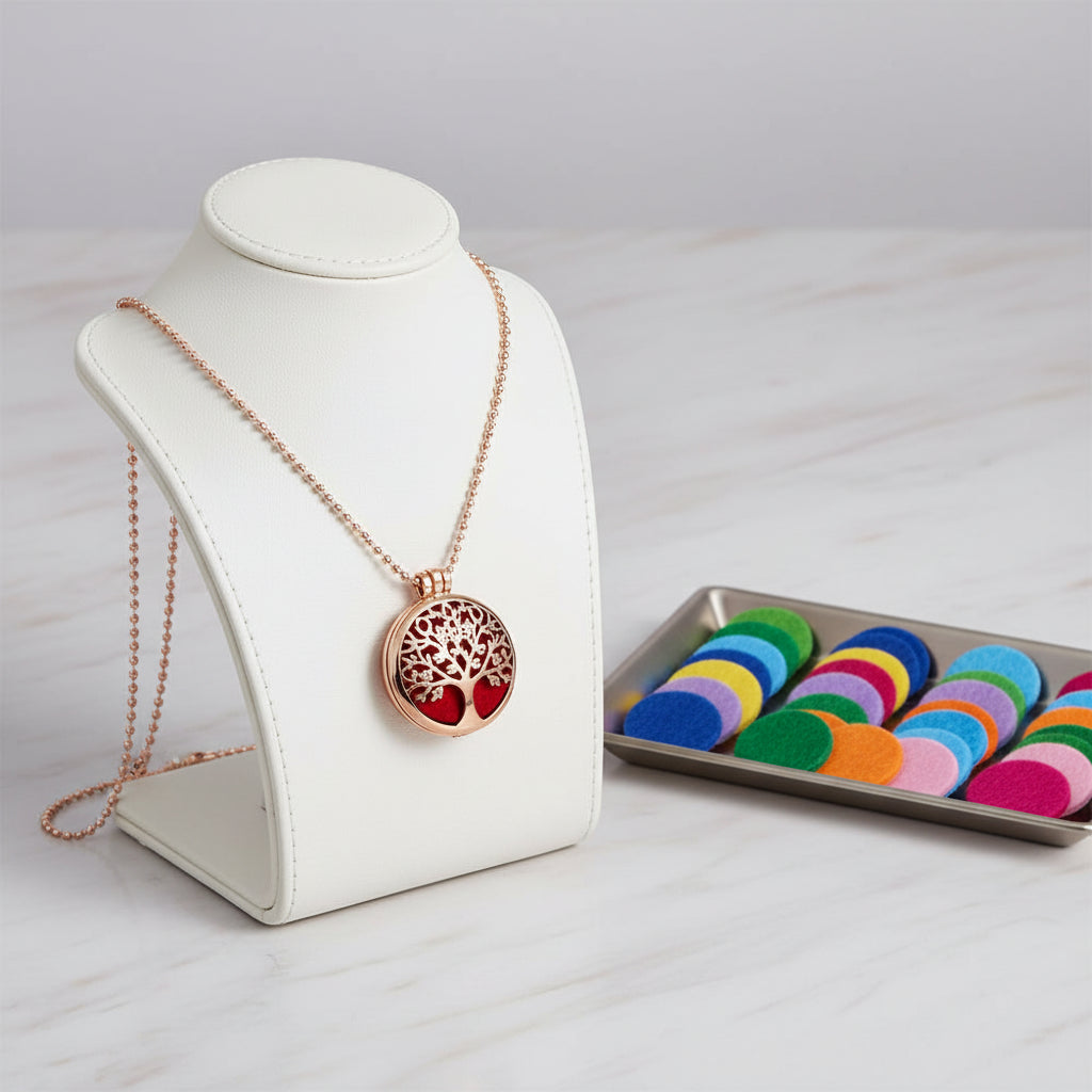 Collection of various necklaces with different pendants on a white background