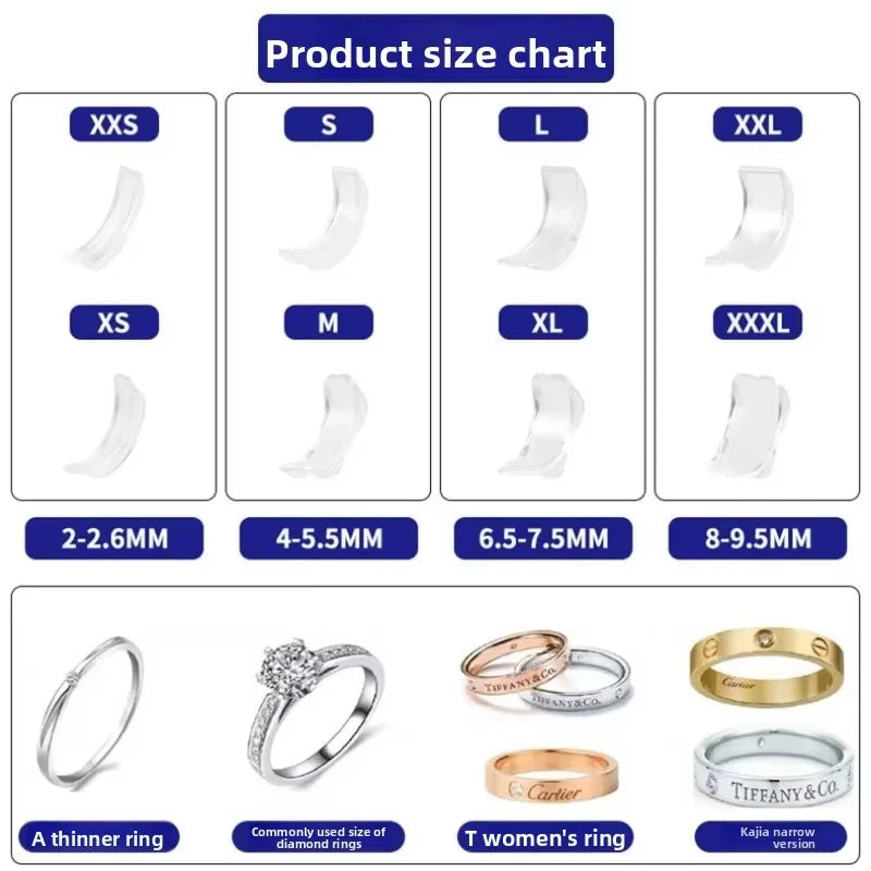 Invisible Ring Size Adjuster - 8 Pack Set for Loose Rings & Jewelry Protection