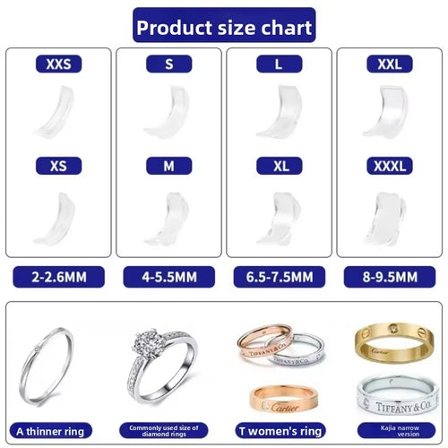 Invisible Ring Size Adjuster - 8 Pack Set for Loose Rings & Jewelry Protection