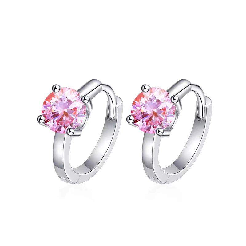 Moissanite Huggie Earrings