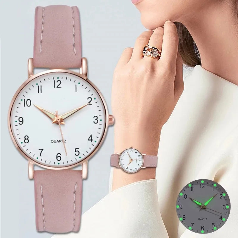 Velora Luxe Arabic Leather Luxury Watch Heritage Gold Silver