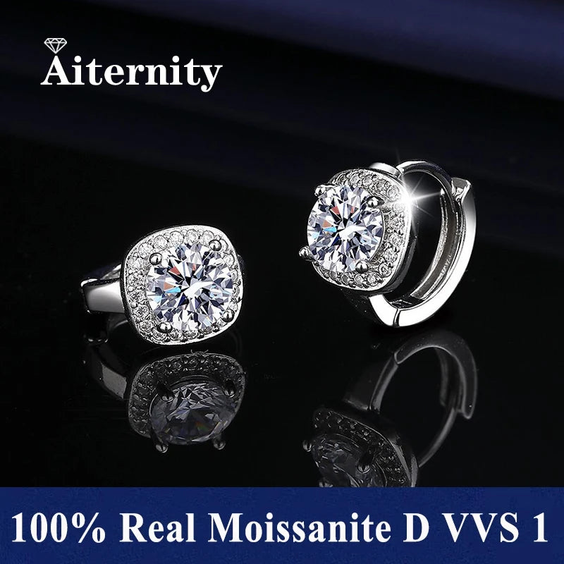Moissanite Huggie Earrings