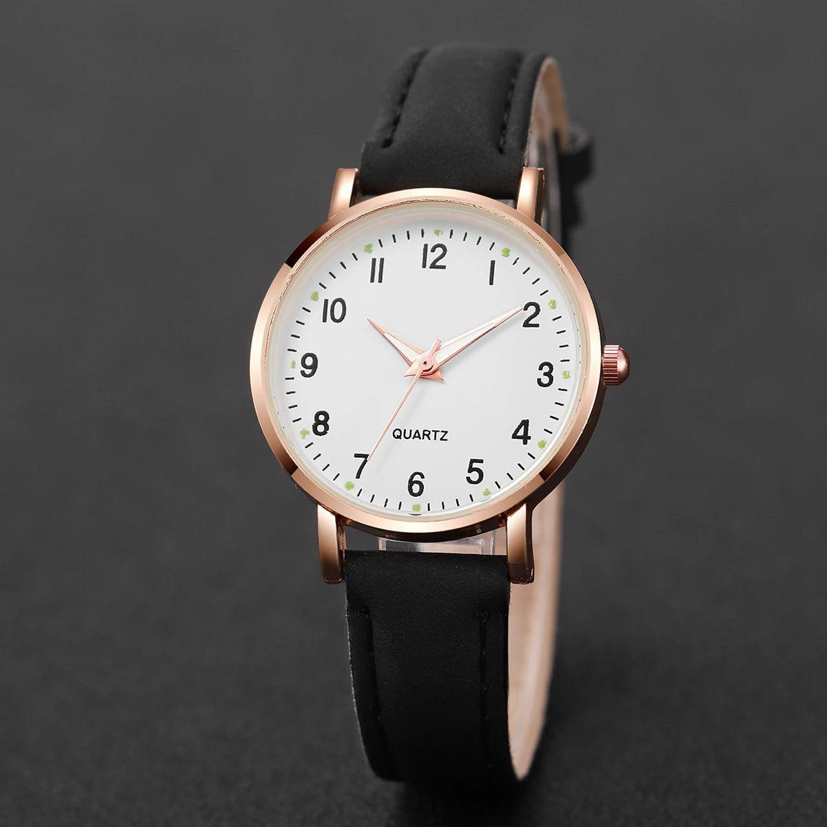 Velora Luxe Arabic Leather Luxury Watch Heritage Gold Silver