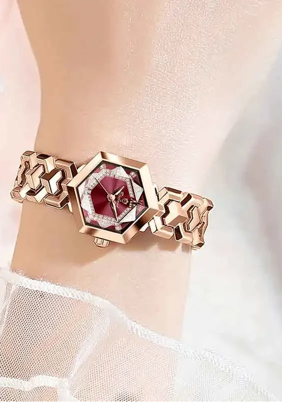 Velora Luxe Luxury Diamond Watch Crystal Gold