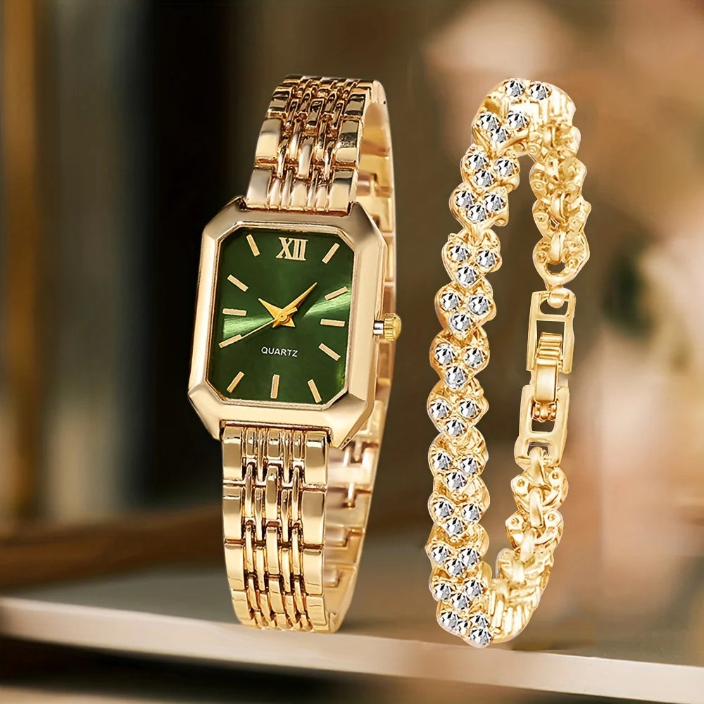 Velora Luxe Elegant Gold Watch Set with Bracelets