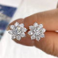 Velora Luxe Moissanite Flower Stud Earrings 925 Sterling Silver