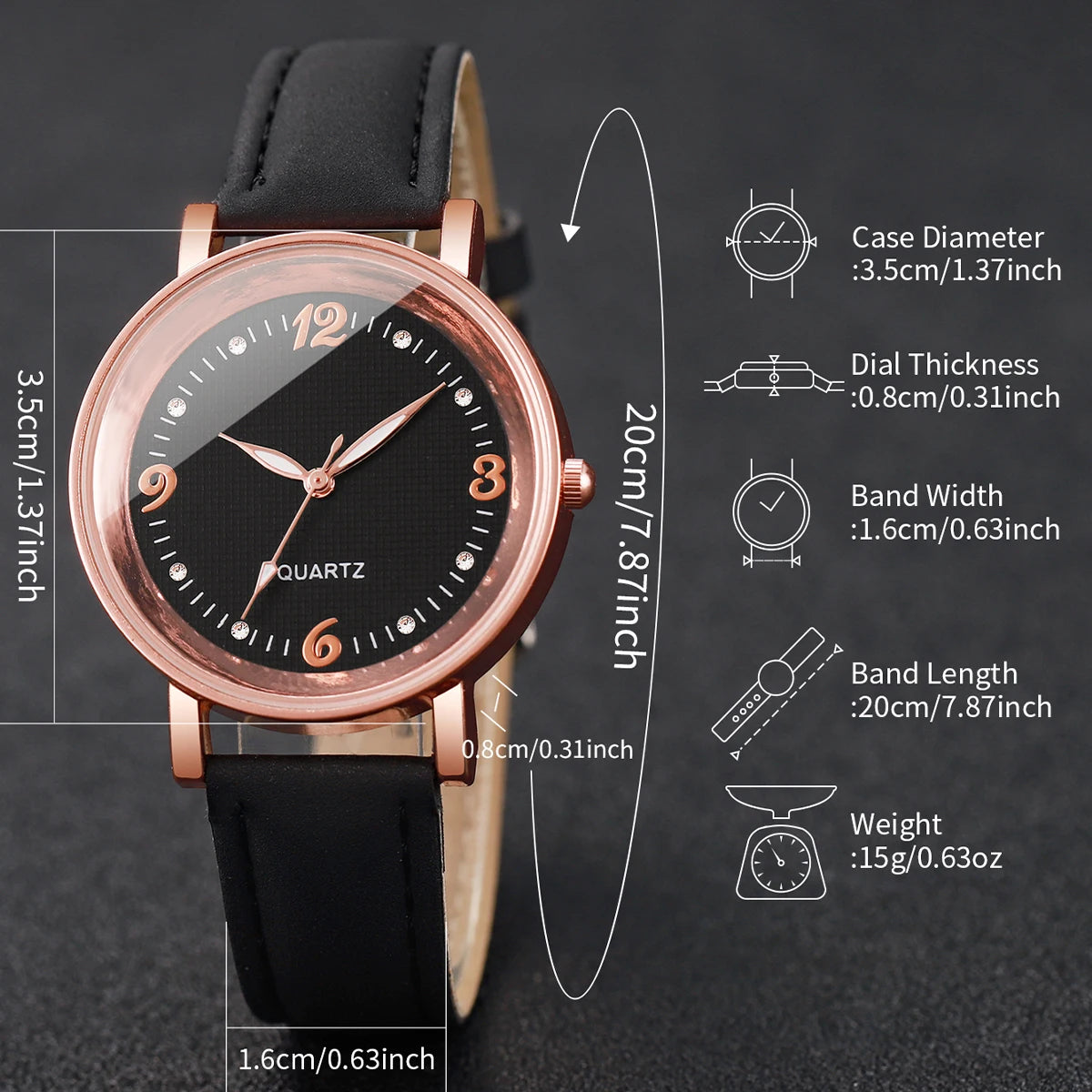 Velora Luxe Arabic Number Luxury Watch Heritage Gold Silver