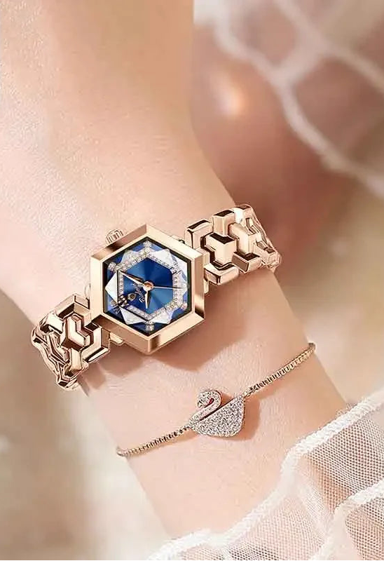 Velora Luxe Luxury Diamond Watch Crystal Gold