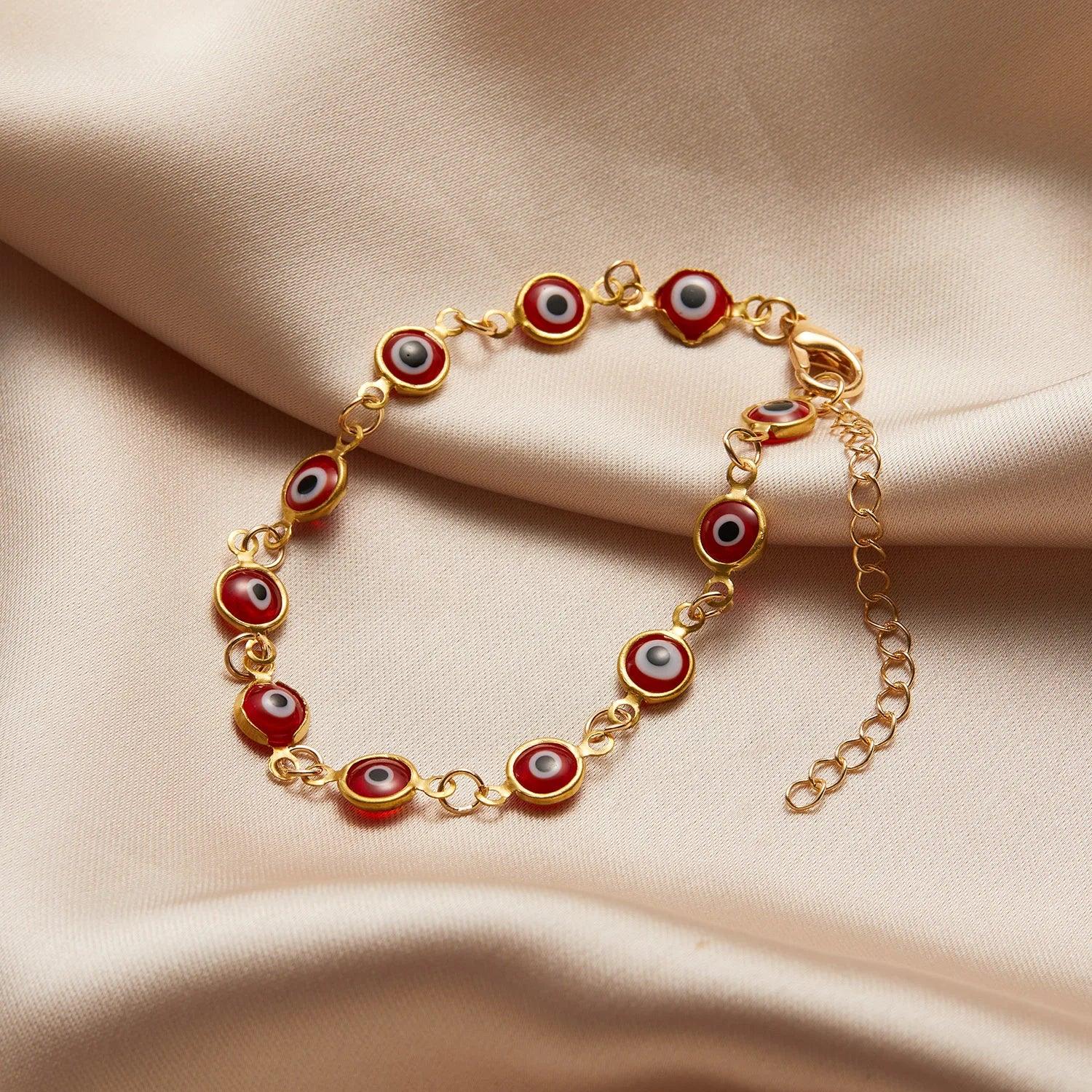 Velora Luxe Evil Eye Charm Bracelet Gold