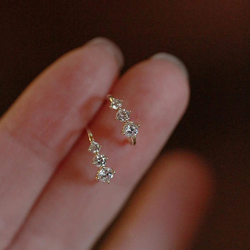 Velora Luxe Sterling Silver Crystal Studs Bridal Jewelry