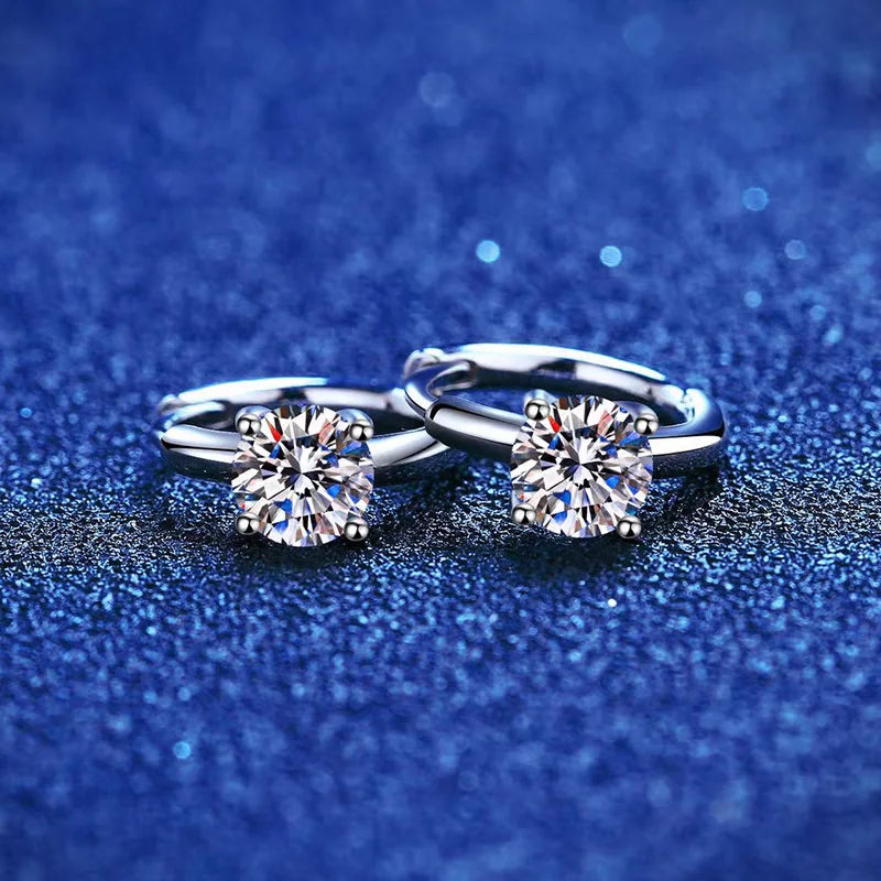 Moissanite Huggie Earrings