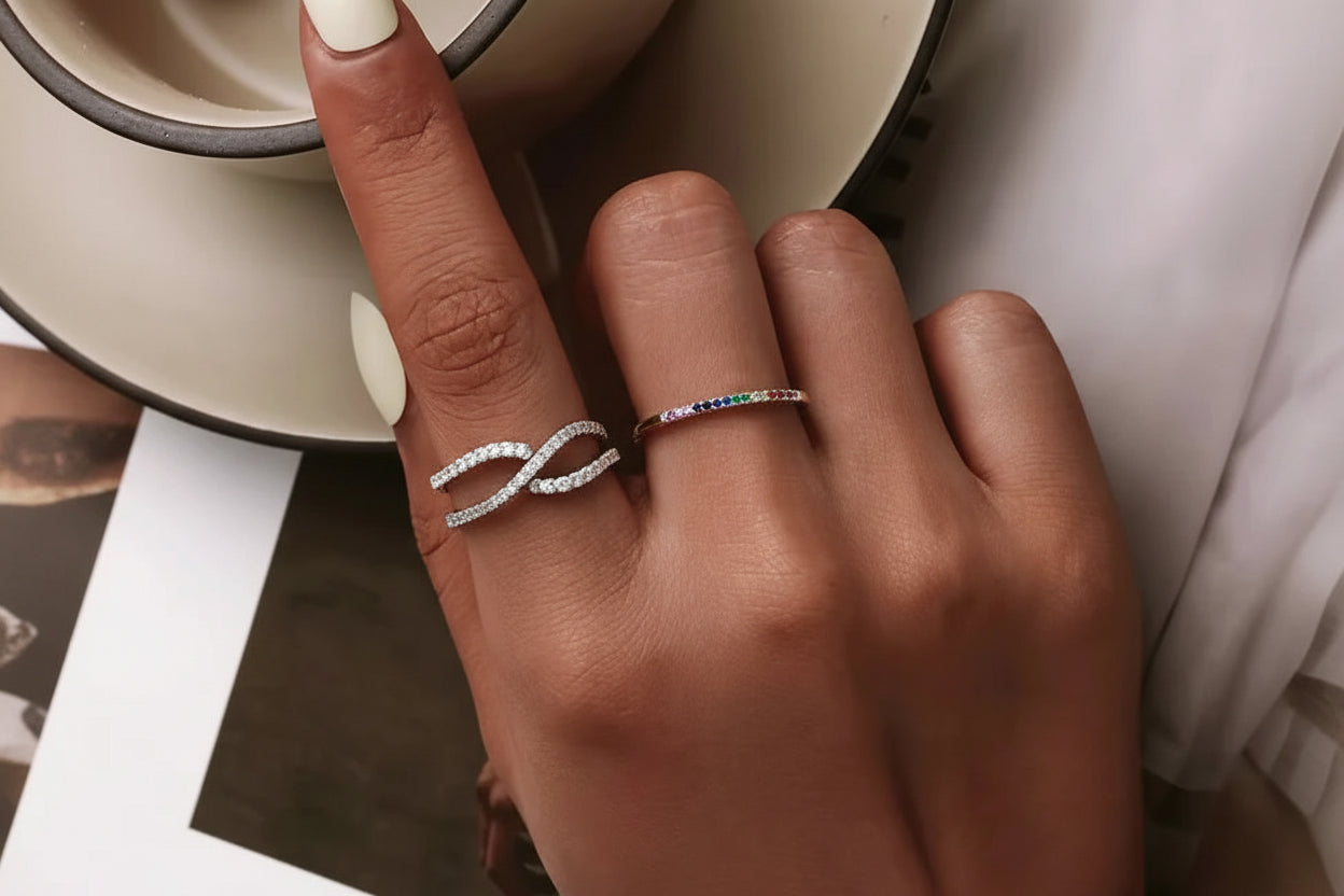 925 Sterling Silver Pave Ring