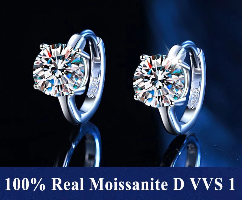 Moissanite Huggie Earrings