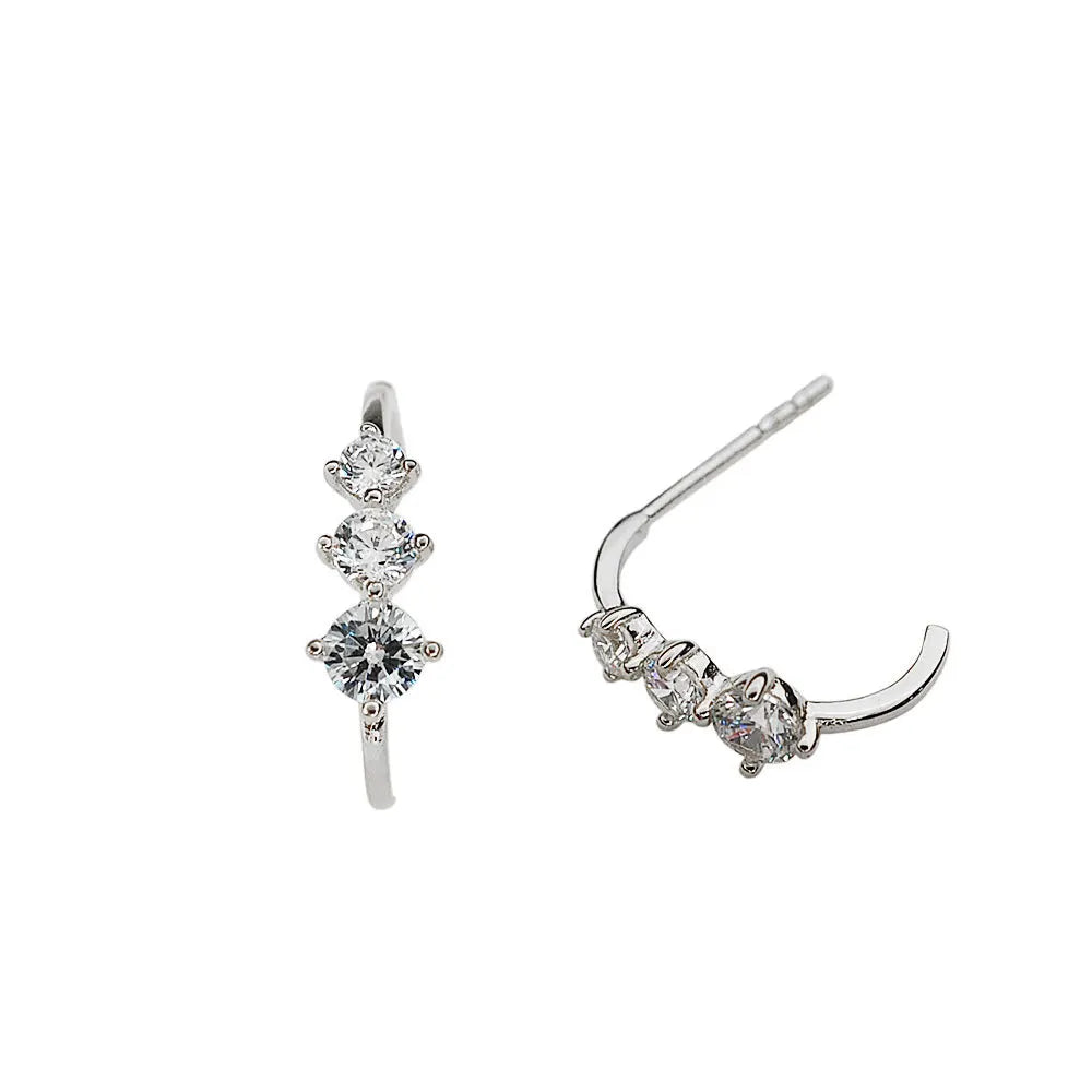 Velora Luxe Sterling Silver Crystal Studs Bridal Jewelry