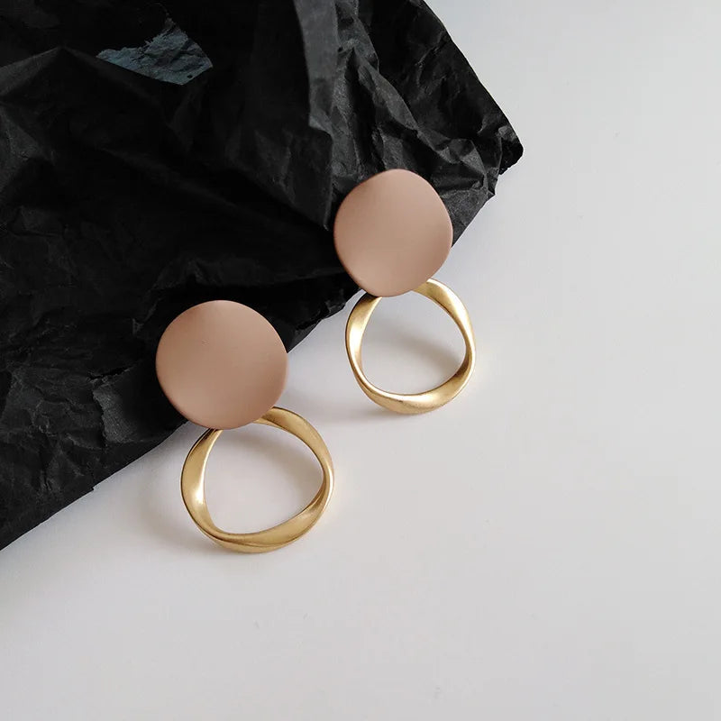 Velora Luxe Terra Geometric Earrings Modern Gold
