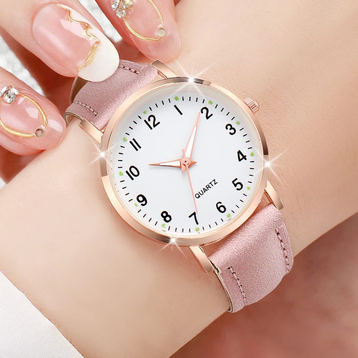 Velora Luxe Arabic Leather Luxury Watch Heritage Gold Silver