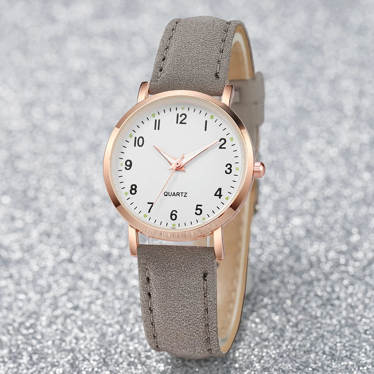 Velora Luxe Arabic Leather Luxury Watch Heritage Gold Silver