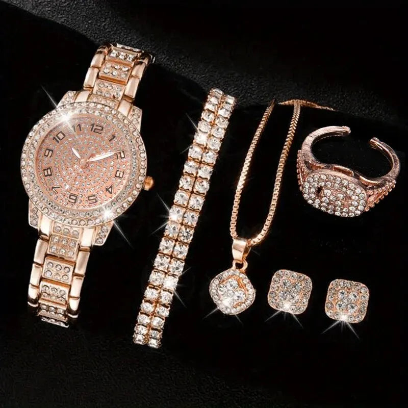 Velora Luxe Velora Crystal Watch Set Sparkling Luxury Jewelry Gift