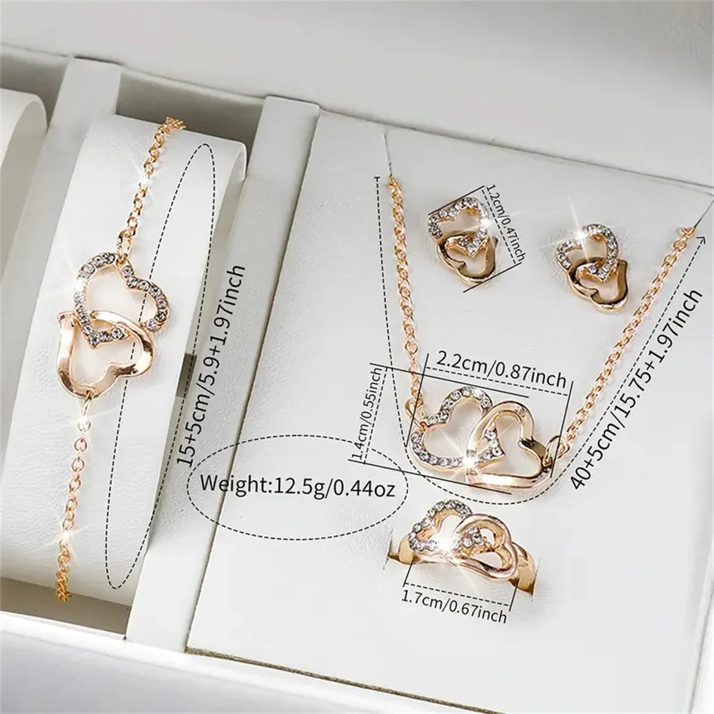 Velora Luxe Luxury Watch and Bracelet Set Gold Silver