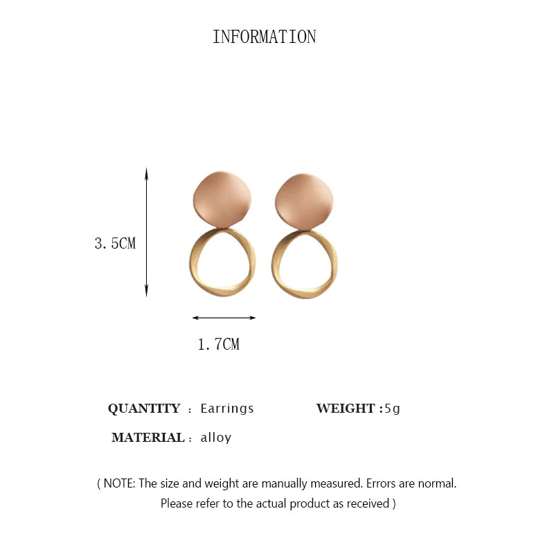 Velora Luxe Terra Geometric Earrings Modern Gold