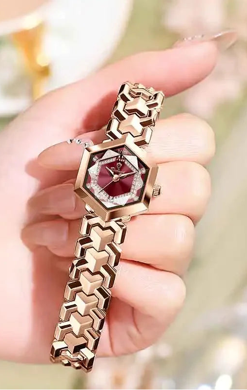 Velora Luxe Luxury Diamond Watch Crystal Gold