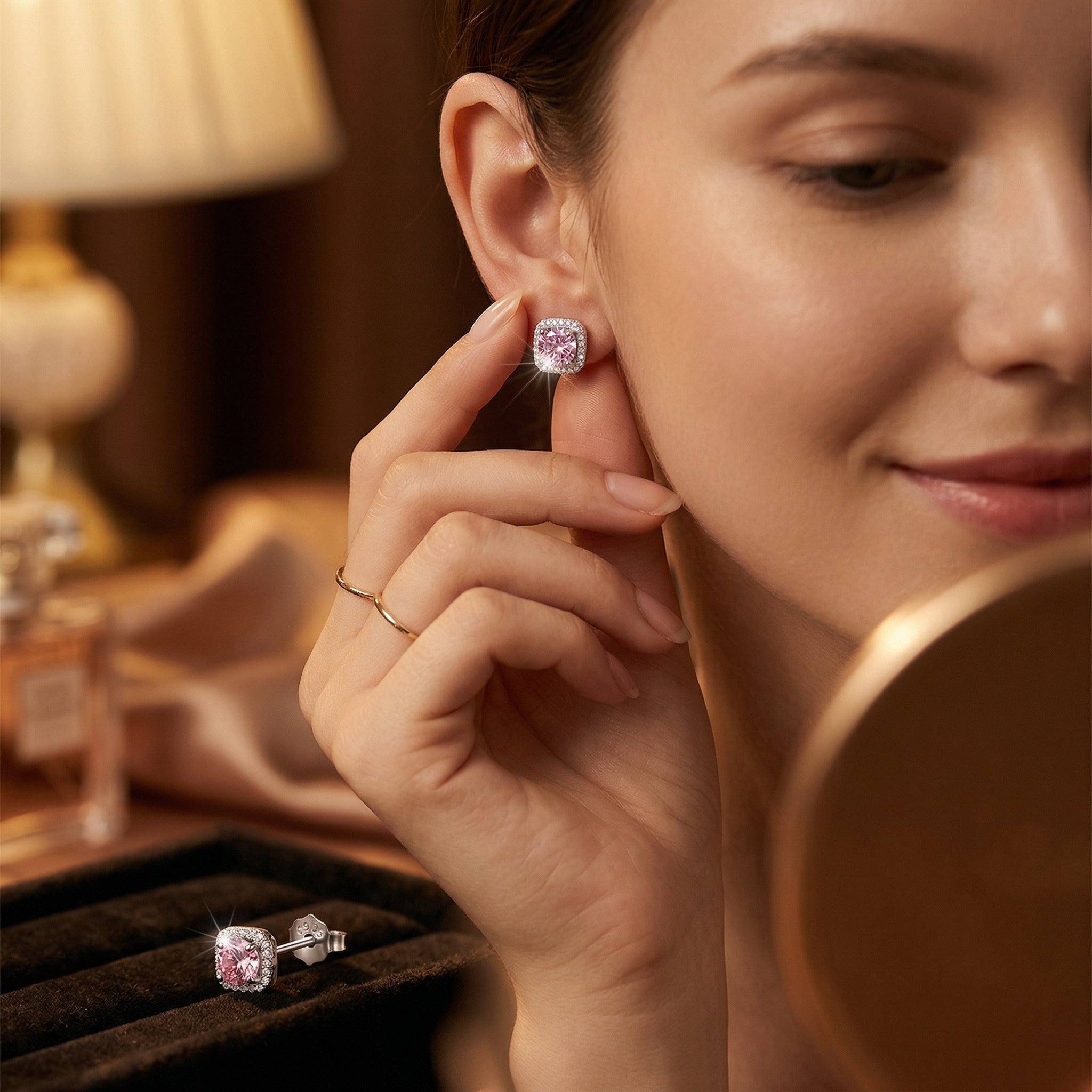 Velora Luxe Brilliant Diamond Stud Earrings Crystal