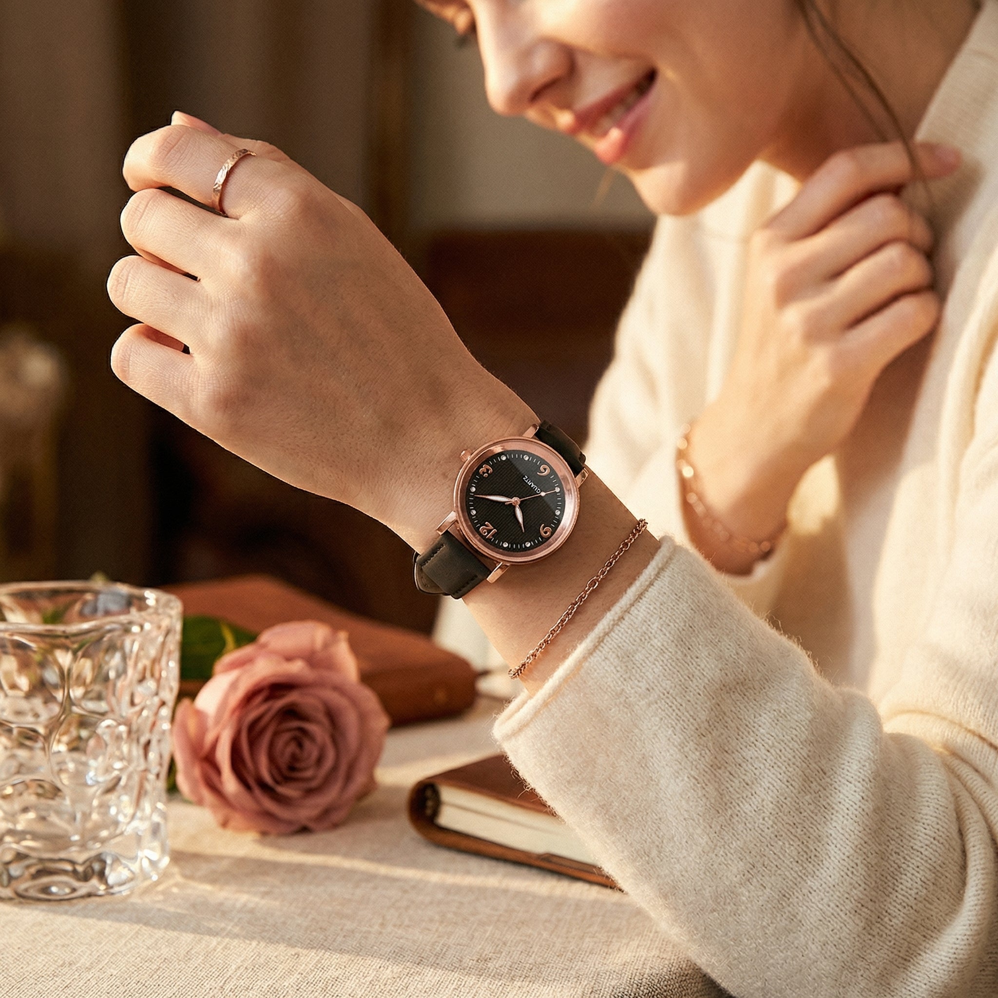 Velora Luxe Arabic Number Luxury Watch Heritage Gold Silver