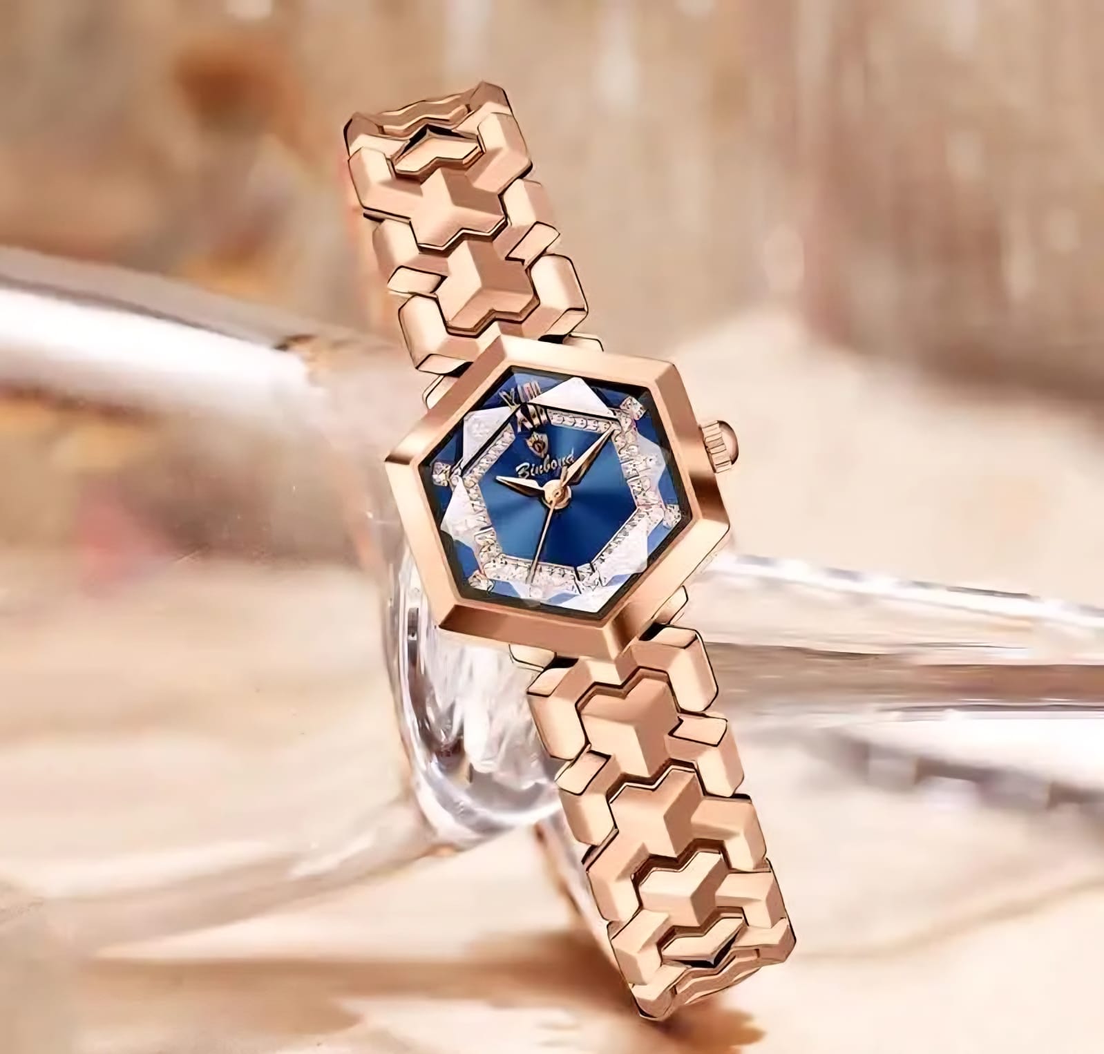 Velora Luxe Luxury Diamond Watch Crystal Gold