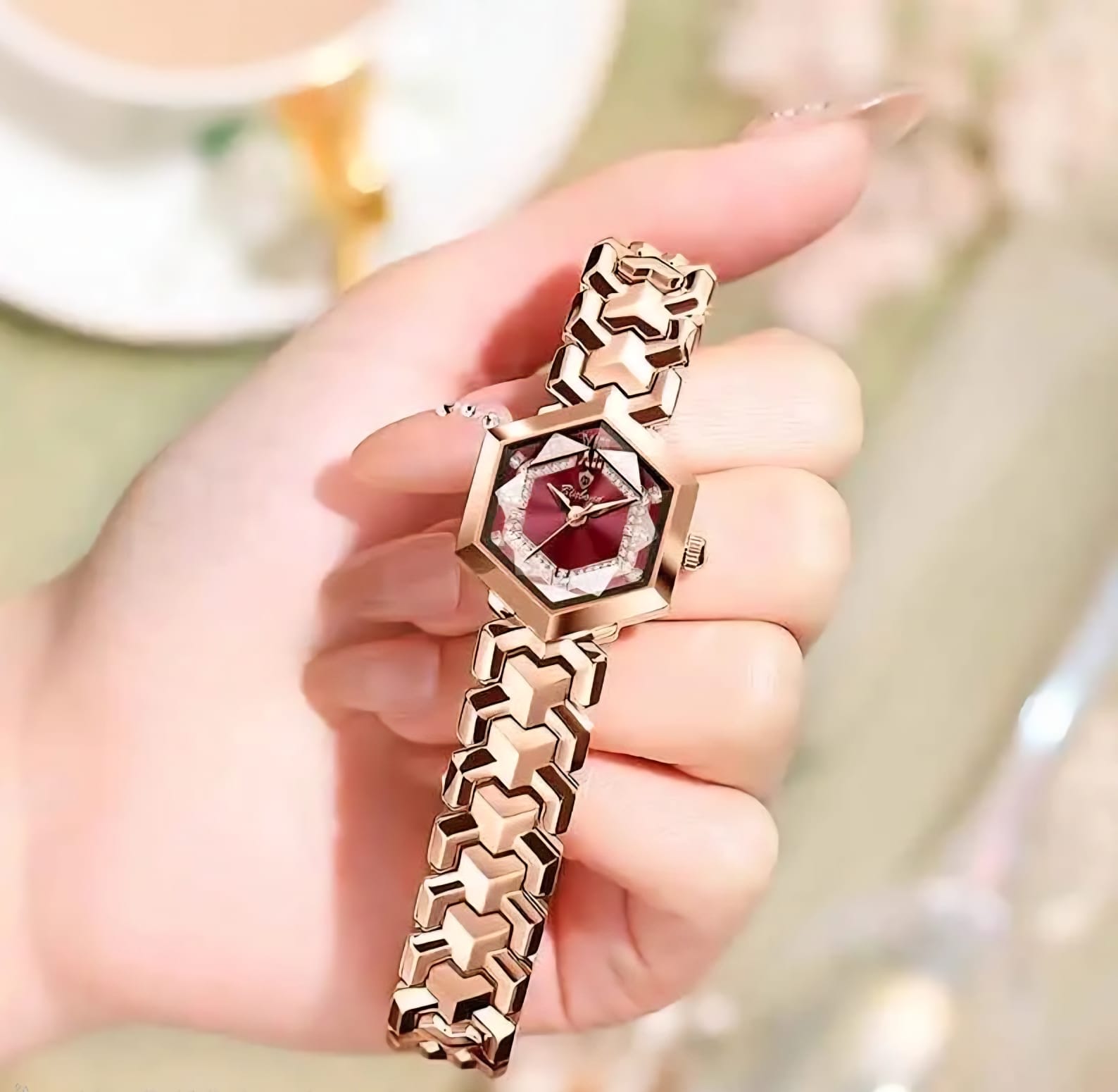 Velora Luxe Luxury Diamond Watch Crystal Gold