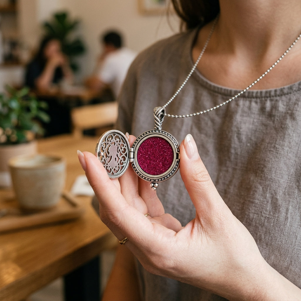 AromaTherapy Luxury Locket Necklace | Elegant Stress & Scent Solution