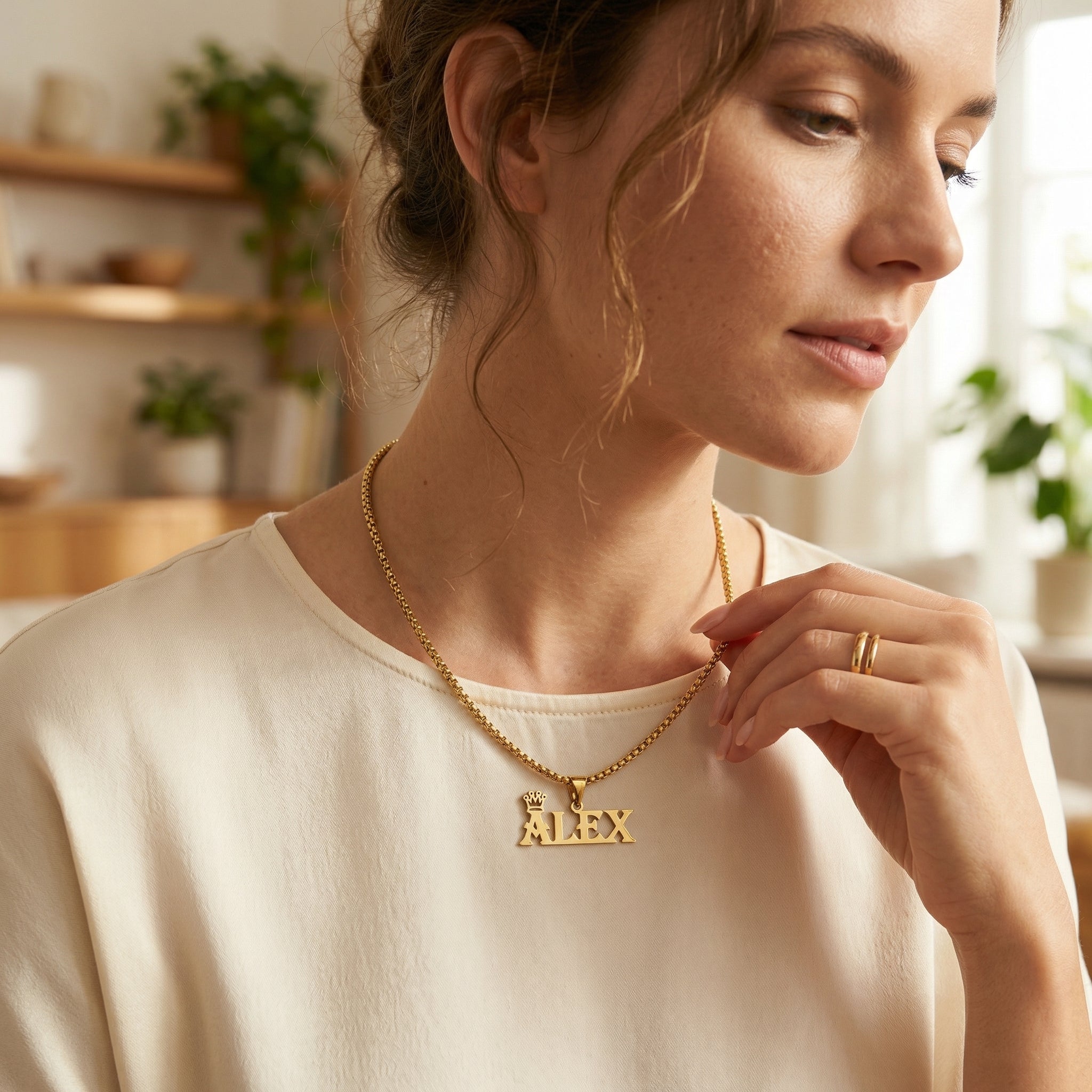 Velora Luxe Custom Name Necklace Personalized Gold